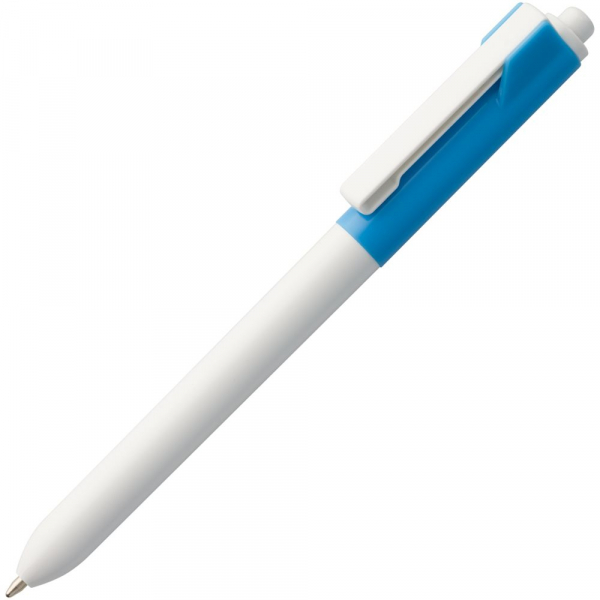 Ручка шариковая Hint Special, белая с голубым - купить оптом