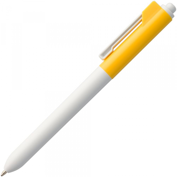 Ручка шариковая Hint Special, белая с желтым - купить оптом