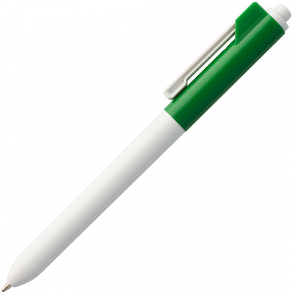 Ручка шариковая Hint Special, белая с зеленым - купить оптом