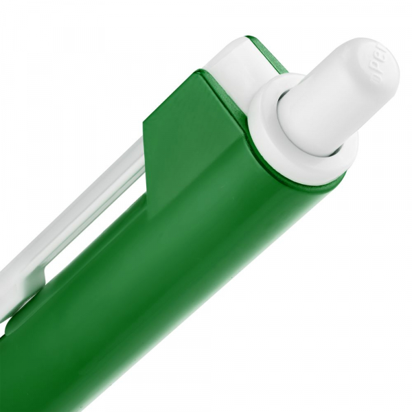 Ручка шариковая Hint Special, белая с зеленым - купить оптом