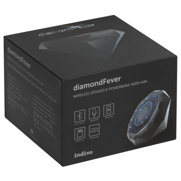 Беспроводная колонка diamondFever с аккумулятором 4000 мАч, черная - купить оптом