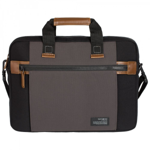 Сумка для ноутбука Sideways Laptop Bag, черная с серым - купить оптом