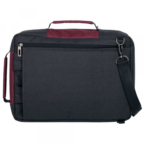 Рюкзак для ноутбука 2 в 1 twoFold, серый с бордовым - купить оптом