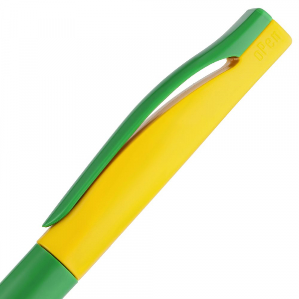 Ручка шариковая Pin Special, зелено-желтая - купить оптом