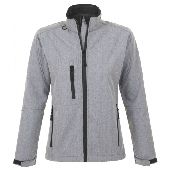 Куртка женская на молнии Roxy 340, серый меланж - купить оптом