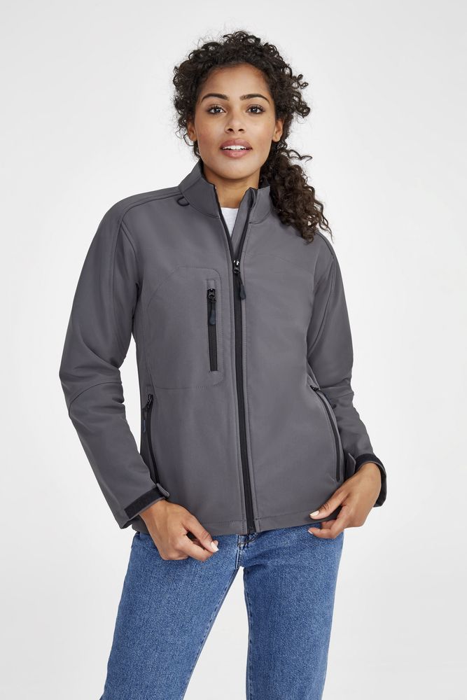 Куртка женская на молнии Roxy 340, серый меланж - купить оптом