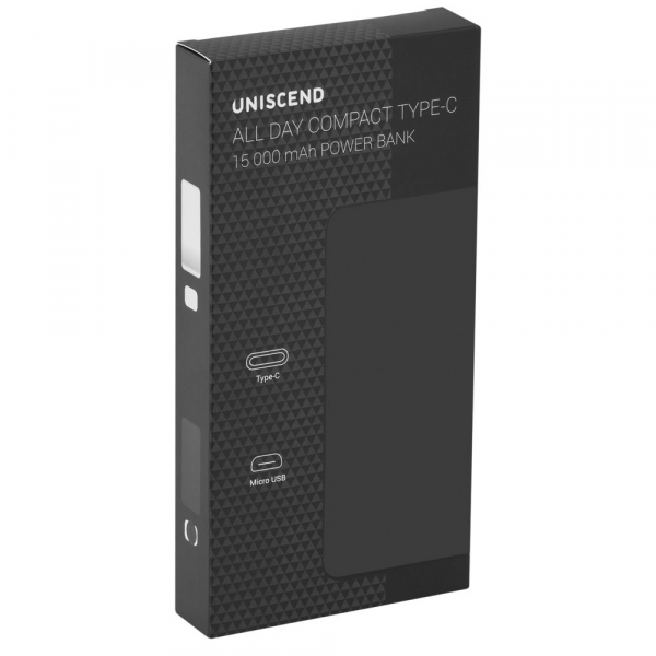 Внешний аккумулятор Uniscend All Day Compact Type-C 15000 мAч, белый - купить оптом