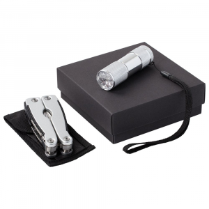 Набор Handmaster: фонарик и мультитул, серебристый - купить оптом