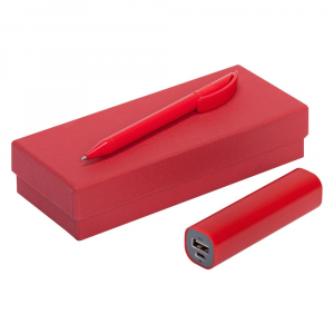 Набор Couple: аккумулятор и ручка, красный - купить оптом