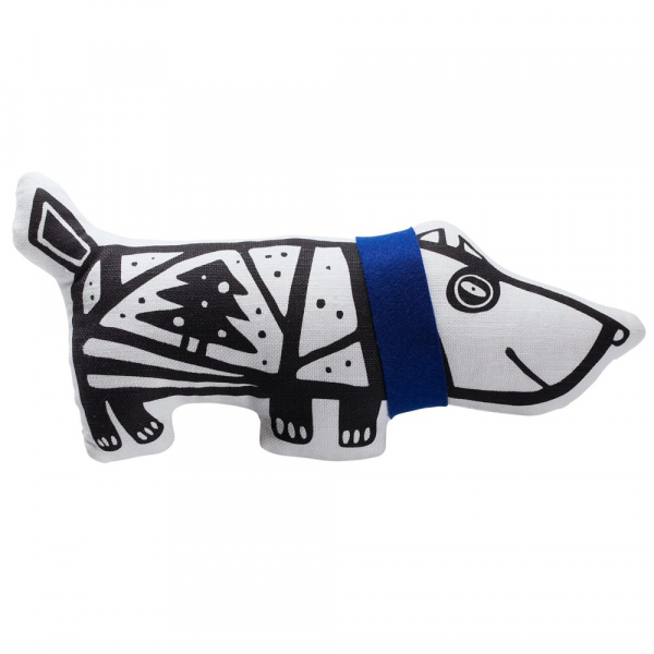 Игрушка «Собака в шарфе», большая, белая с синим - купить оптом