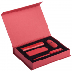 Набор Bond: аккумулятор, флешка и ручка, красный, фото 1