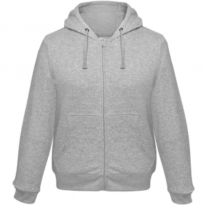 Толстовка мужская Hooded Full Zip серый меланж - купить оптом