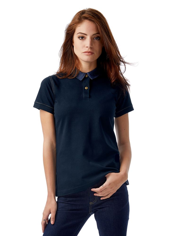 Рубашка поло женская DNM Forward темно-синяя - купить оптом