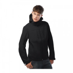 Куртка мужская Hooded Softshell черная, фото 8