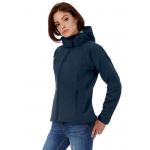 Куртка женская Hooded Softshell темно-синяя, фото 7