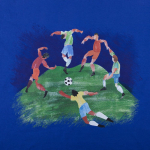Футболка мужская «Футбол via Матисс» 160, ярко-синяя, фото 1