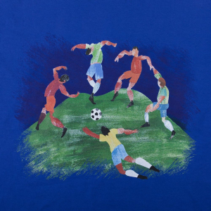 Футболка мужская «Футбол via Матисс» 160, ярко-синяя - купить оптом