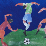 Футболка мужская «Футбол via Матисс» 160, ярко-синяя, фото 2