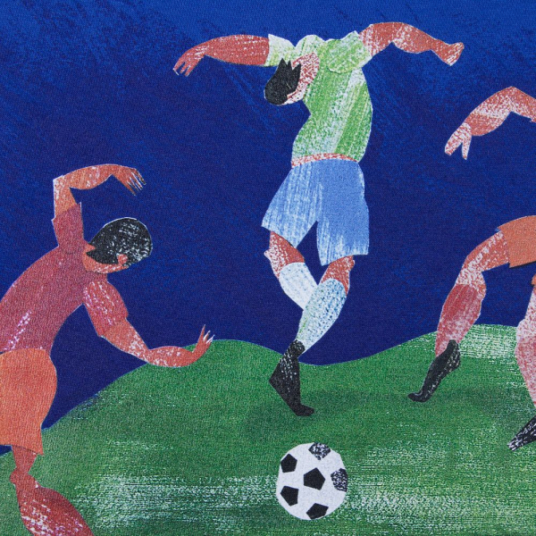 Футболка мужская «Футбол via Матисс» 160, ярко-синяя - купить оптом