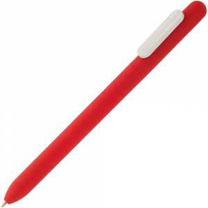 Ручка шариковая Slider Soft Touch, красная с белым - купить оптом