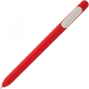 Ручка шариковая Slider Soft Touch, красная с белым - купить оптом