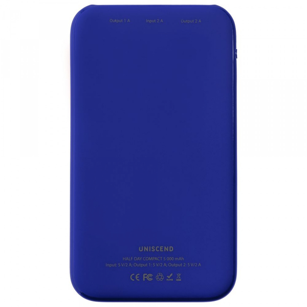 Внешний аккумулятор Uniscend Half Day Compact 5000 мAч, синий - купить оптом