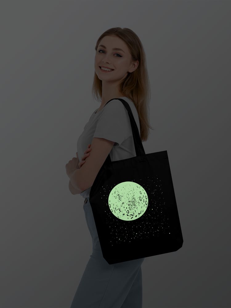 Холщовая сумка «Что вечно под Луной» со светящимся принтом - купить оптом