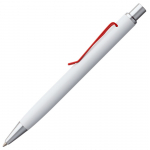 Ручка шариковая Clamp, белая с красным, фото 2