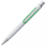 Ручка шариковая Clamp, белая с зеленым, фото 1