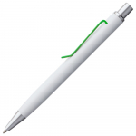 Ручка шариковая Clamp, белая с зеленым, фото 2