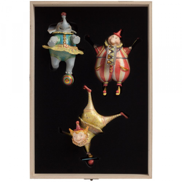 Набор из 3 елочных игрушек Circus Collection: барабанщик, акробат и слон - купить оптом