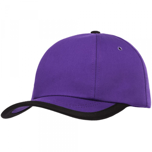 Бейсболка Bizbolka Honor, фиолетовая с черным кантом - купить оптом