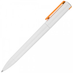 Ручка шариковая Split White Neon, белая с оранжевым, фото 2