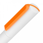 Ручка шариковая Split White Neon, белая с оранжевым, фото 4