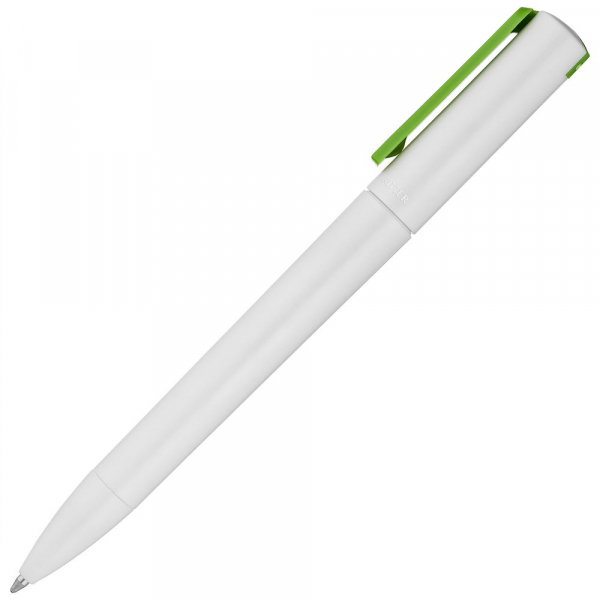 Ручка шариковая Split White Neon, белая с зеленым - купить оптом