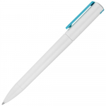Ручка шариковая Split White Neon, белая с голубым, фото 2