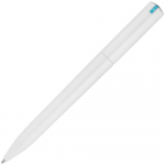 Ручка шариковая Split White Neon, белая с голубым, фото 3