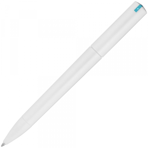 Ручка шариковая Split White Neon, белая с голубым - купить оптом