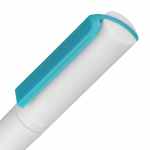 Ручка шариковая Split White Neon, белая с голубым, фото 4