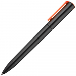 Ручка шариковая Split Black Neon, черная с неоново-красным (коралловым), фото 1