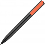 Ручка шариковая Split Black Neon, черная с неоново-красным (коралловым), фото 2