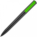 Ручка шариковая Split Black Neon, черная с зеленым, фото 1