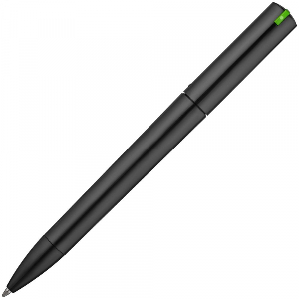 Ручка шариковая Split Black Neon, черная с зеленым - купить оптом