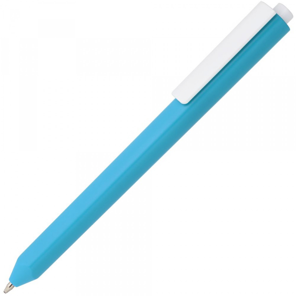 Ручка шариковая Corner, голубая с белым - купить оптом
