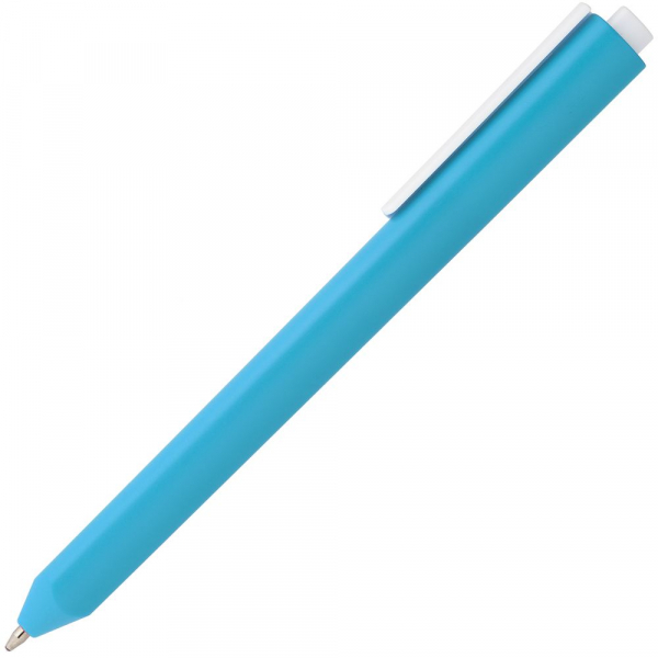 Ручка шариковая Corner, голубая с белым - купить оптом