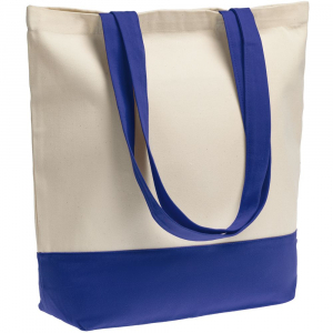 Холщовая сумка Shopaholic, ярко-синяя - купить оптом