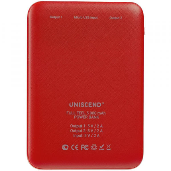 Внешний аккумулятор Uniscend Full Feel 5000 mAh, красный - купить оптом