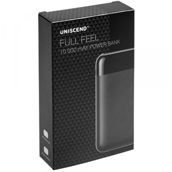 Внешний аккумулятор Uniscend Full Feel 10000 мАч с индикатором, черный - купить оптом