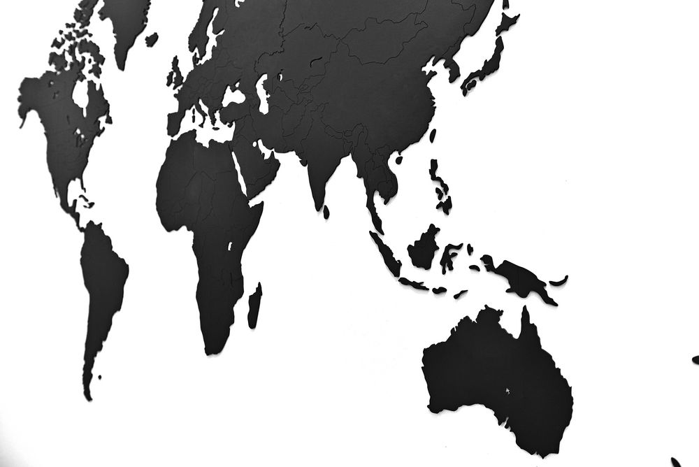 Деревянная карта мира World Map Wall Decoration Large, черная - купить оптом