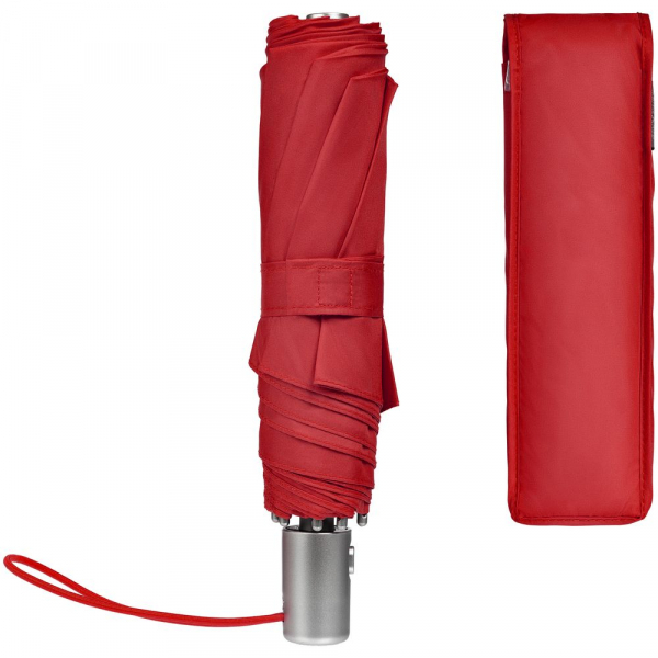 Складной зонт Alu Drop S, 3 сложения, 7 спиц, автомат, красный - купить оптом